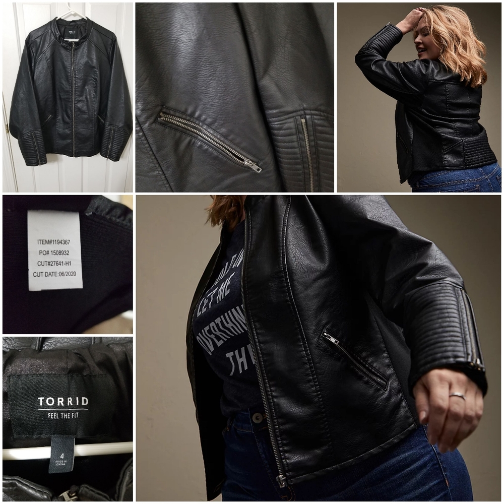 Torrid Black faux moto jacket